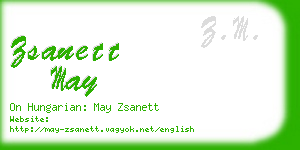 zsanett may business card